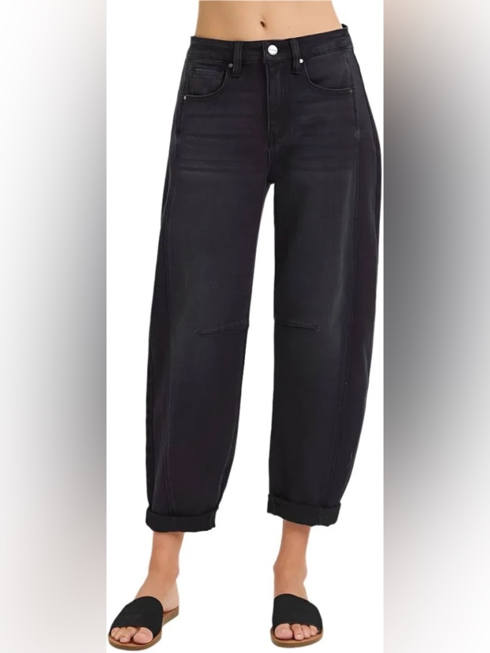 Risen Jeans - High-Rise Boyfriend Cuffed Barrel Jeans Women’s Size 11